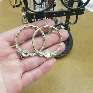 Avon Rhinestone Hoop Earrings
